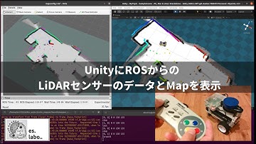 UnityでROSからのLiDARセンサー（Raspberry Piに接続）のデータとSLAMのMapを表示