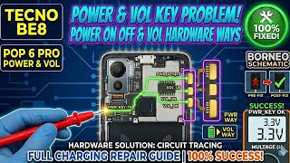 Tecno Pop 6 Pro (BE8) Power Key & Volume Button Solution | Power ON OFF Hardware Ways (Borneo Fix) 🛠