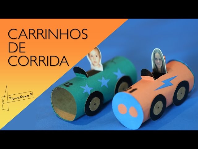 Pista de carrinhos com tubos de papel higiênico 