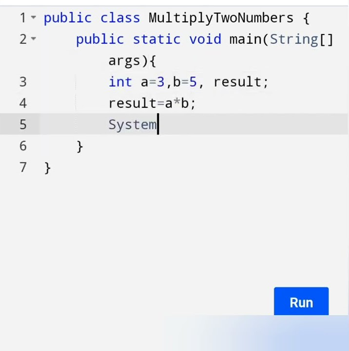 Multiplication of Two Numbers in Java #short #shorts #Studywithraj ...