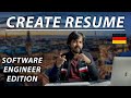 How to create RESUME to apply for Jobs in Germany/Abroad in 2021! ✅  Software engineer Resume