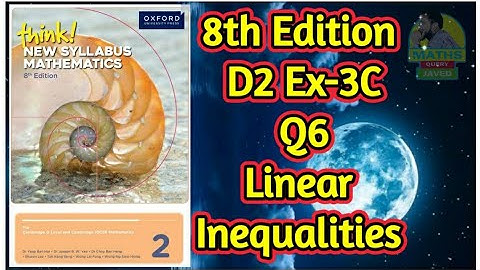 Q6 || Ex-3C || D2-8th edition || chap 3 || Linear Inequalities