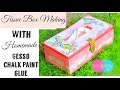 HOW TO DO DECOUPAGE WITH PRINTED PAPER AT HOME + WITH HOMEMADE GESSO + MOD PODGE GLUE + CHALK PAINT