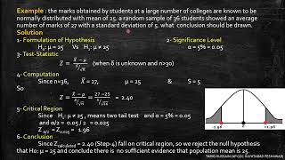Testing of Hypothesis lecture-3 ( z-test for mean when population standard deviation  is unknown)