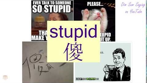 "STUPID" in Cantonese (傻) - Flashcard