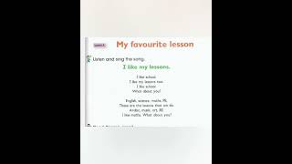 unit 5 lesson 4 my favourite lesson ..Ilike my lessons song صفحة ٦٥ صف ثالث ابتدائي