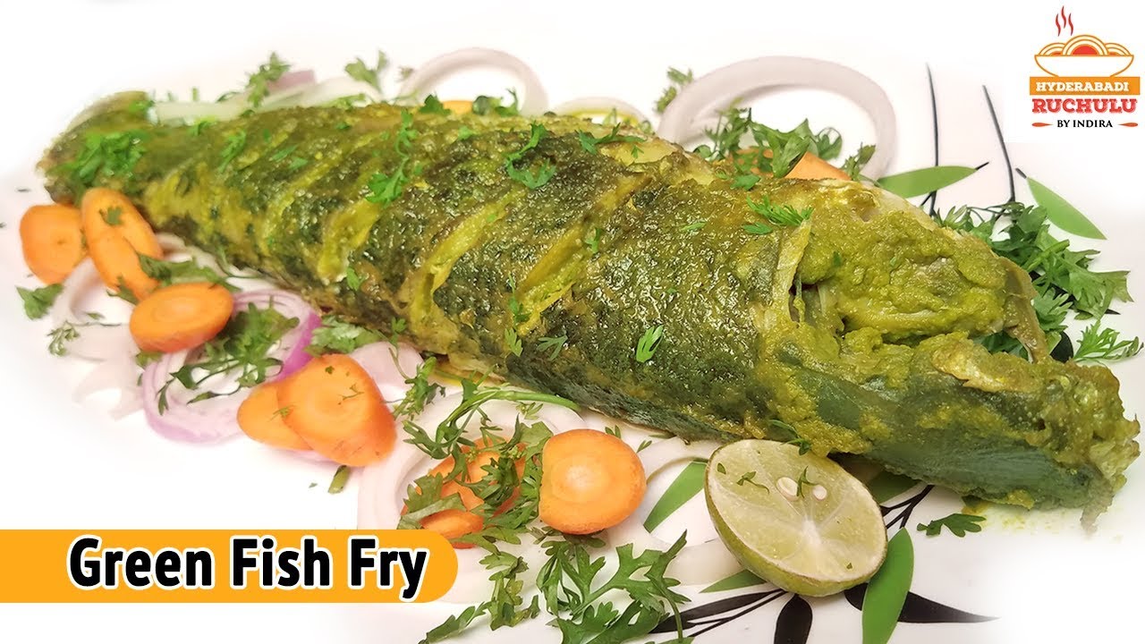 Fish Fry Recipe | Whole Fish Fry with Green Masala | How to make whole Fish Fry | Hyderabadi Ruchulu