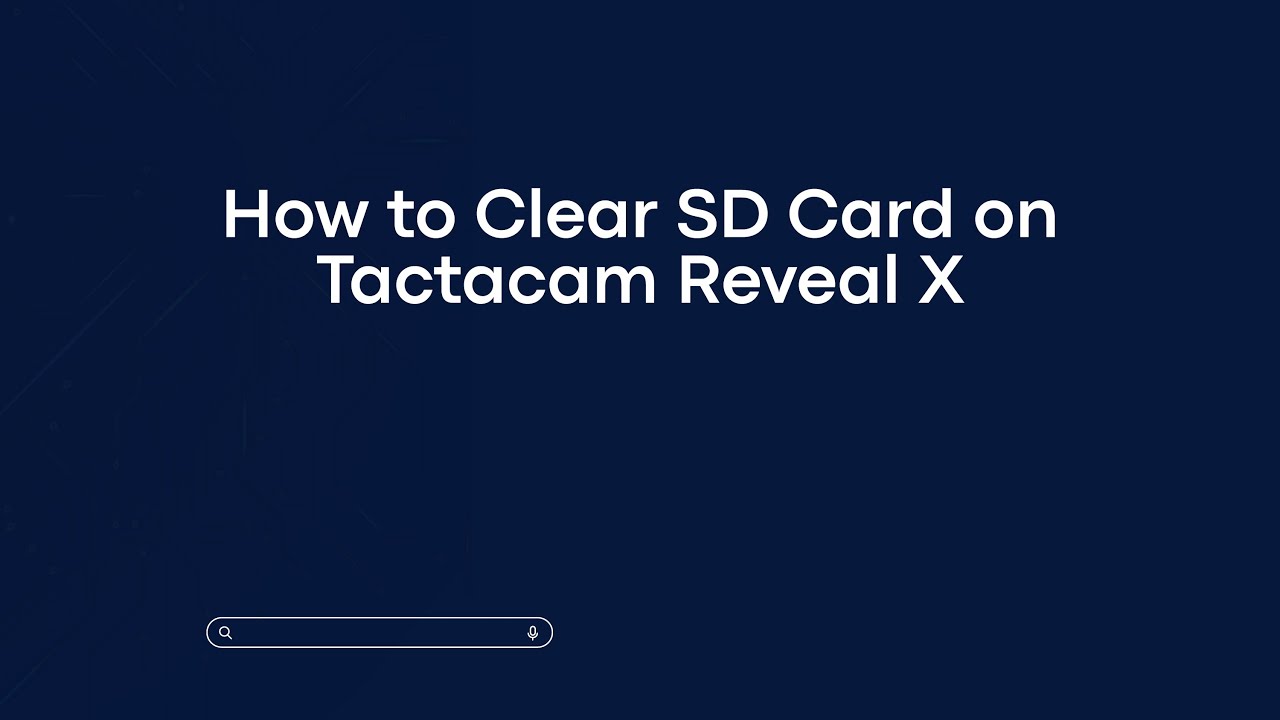 How to Clear SD Card on Tactacam Reveal X - YouTube