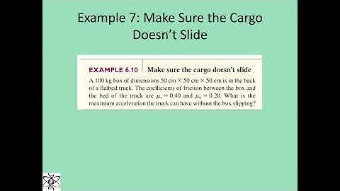 Maximum acceleration before an object starts to slide