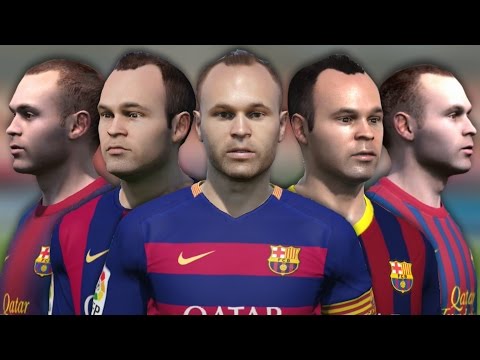 Iniesta from FIFA 04 to 16 (Face Rotation and Stats)