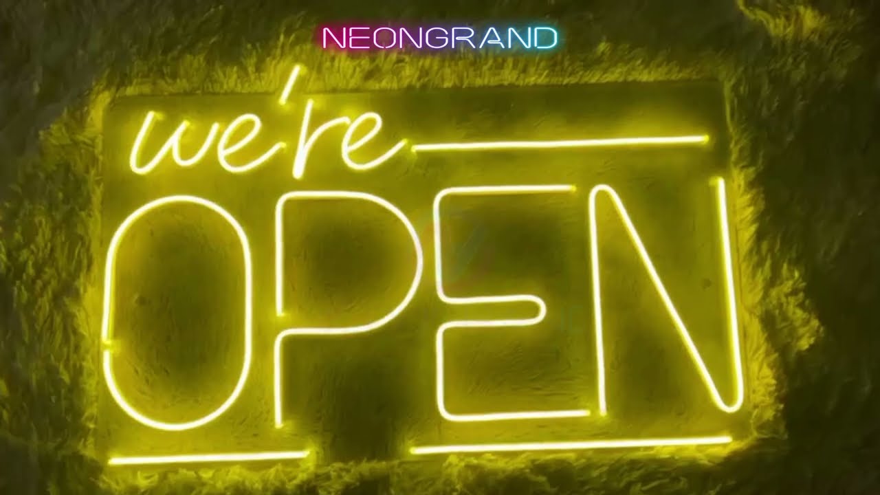 Open Neon Sign We're Open Business Led Light