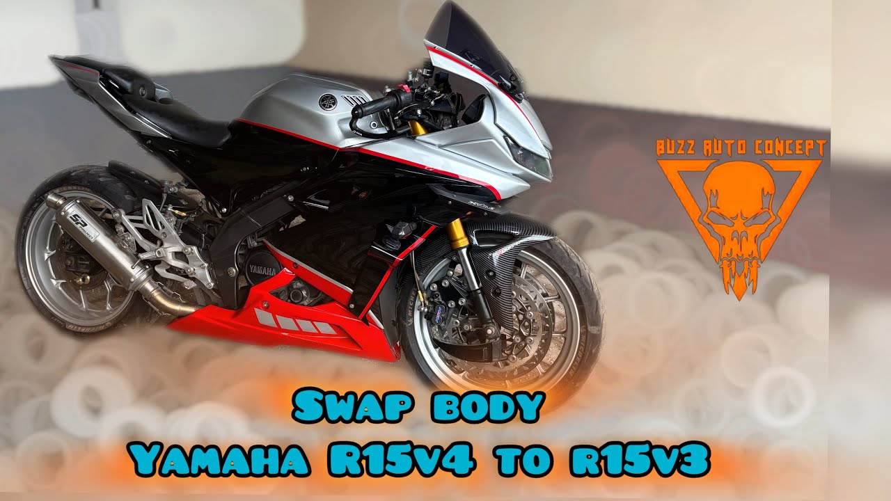 Swap body belakang + tangki R15v4 ke yamaha R15v3 bikin makin sporty…