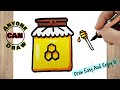 How to draw honey jar step by step  drawing honey jar easy