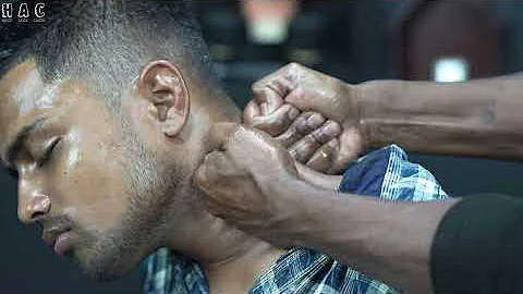 Wanna Try This Hard Massage ? Strong Wrist Barber Doing Deep Tissue Head Massage ASMR | Neck Crack