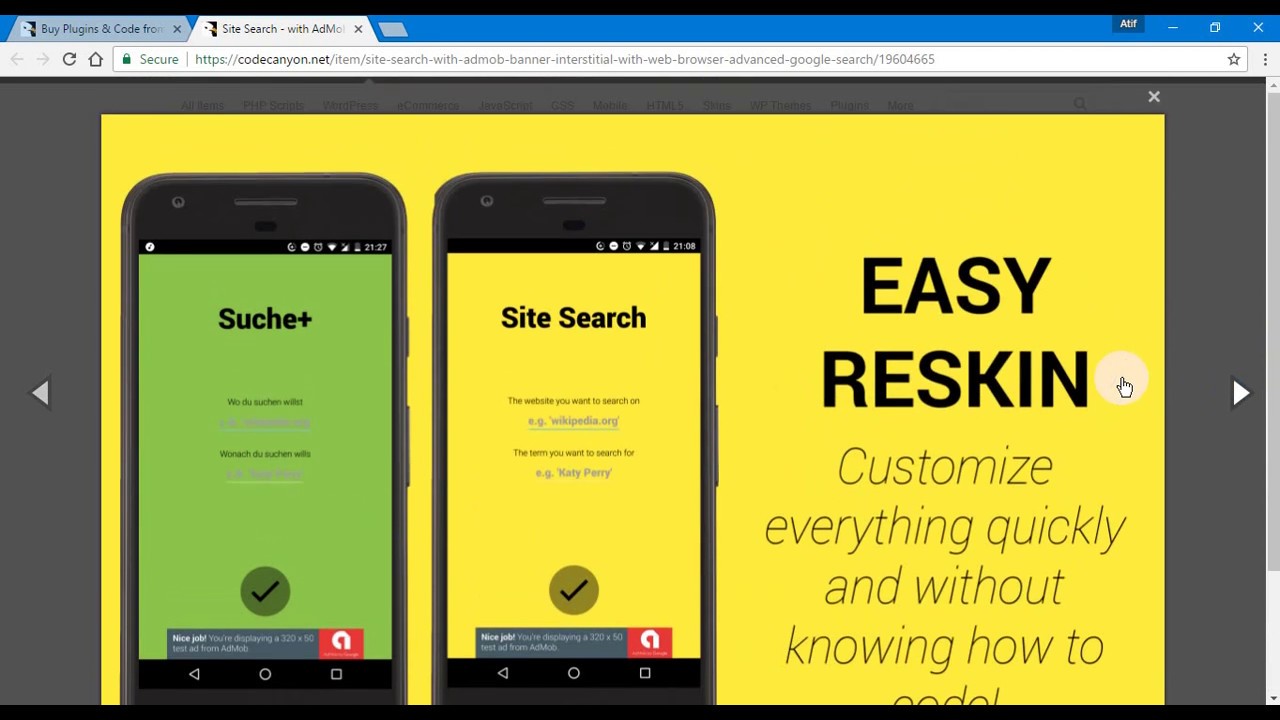 Site Search With Admob Banner Interstitial With Web Browser