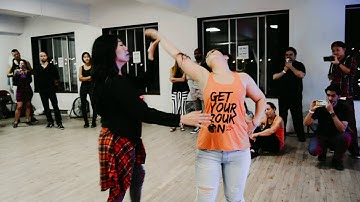 Audrey and Hisako Brazilian Zouk workshop demo at GYZO