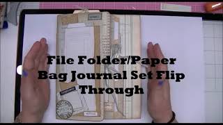 File folder paper bag journal set flip through