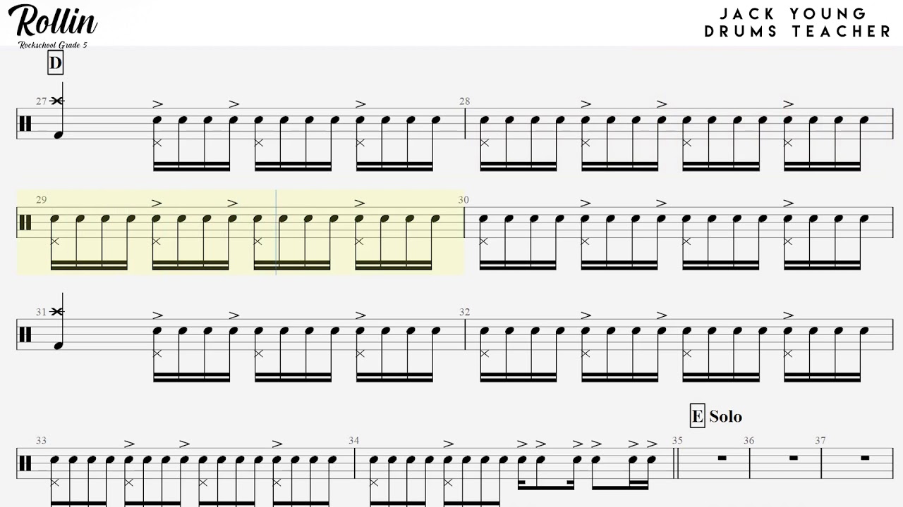 How to play  Rollin on Drums 🥁