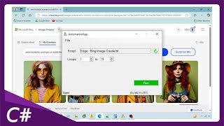 C# - Automating Bing image creator website