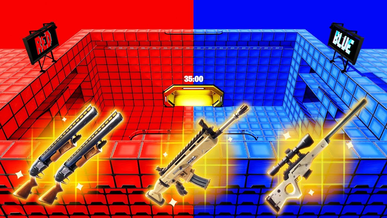FORTNITE CRAZY RED VS BLUE 🔴🔵 SECRET CHEAT CODE FOUND - MAP CODE