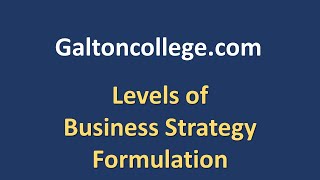 Levels of Business Strategy Formulation