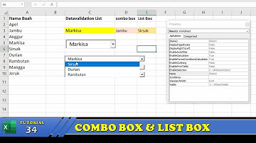 Belajar Excel 34 : Cara Membuat Combo Box dan List Box di Excel