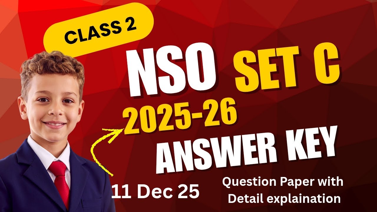 NSO Class 2 Set C 2025–26 Full Paper Solution 🔥 | Answer Key | Olympiad ...