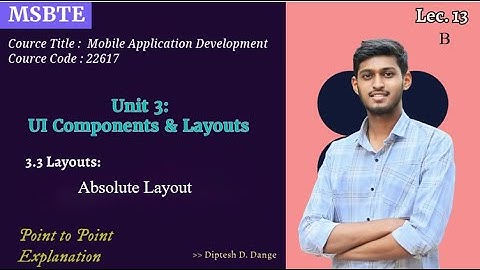 3.3 Absolute Layout | Code +Theory |  MSBTE | I Scheme | 22617 | MAD | Diptesh Dange | Easy Explain