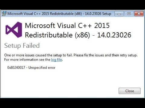 Fix Microsoft Visual C 15 Redistributable Setup Failed By Manually Update Window 8 1 Youtube