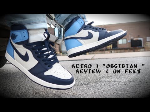 air jordan 1 obsidian on feet