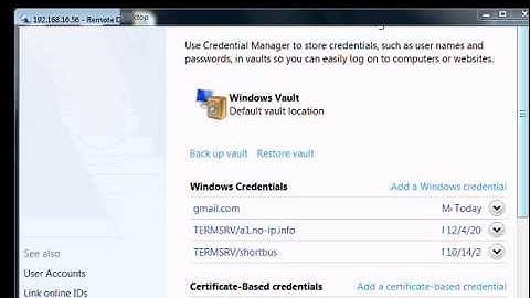 How to setup Credential manager in Windows 7
