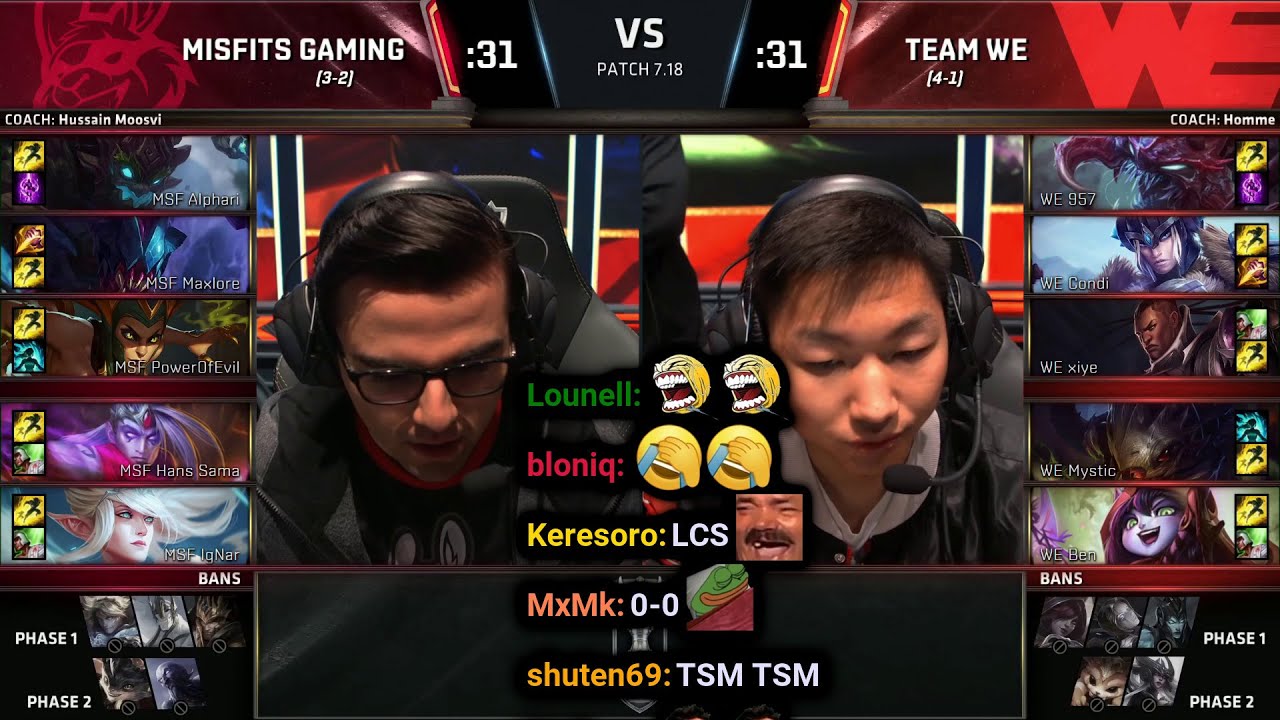 MSF vs WE | 2017 Worlds Day 7 | Twitch VOD with Chat