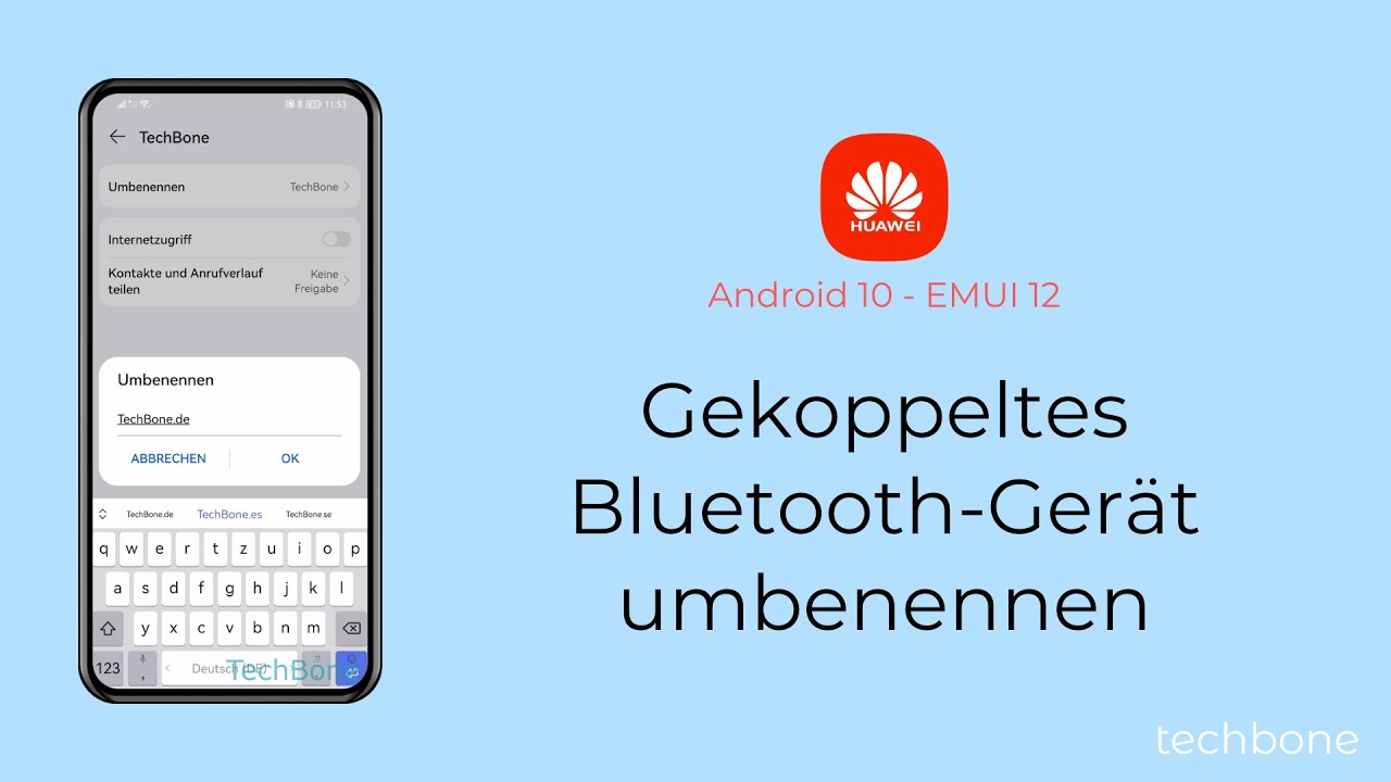 Gekoppeltes Bluetooth-Gerät umbenennen - Huawei [Android 10 - EMUI 12] -  YouTube