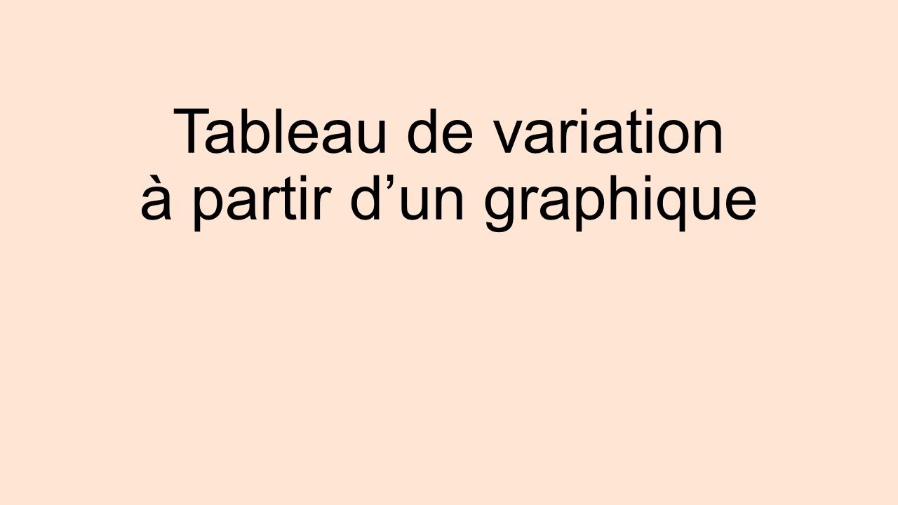 Tableau de variation en observant un graphique - YouTube