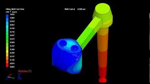 Moldex3D Filling - Melt Front Time - Fine Gear with Runner Design