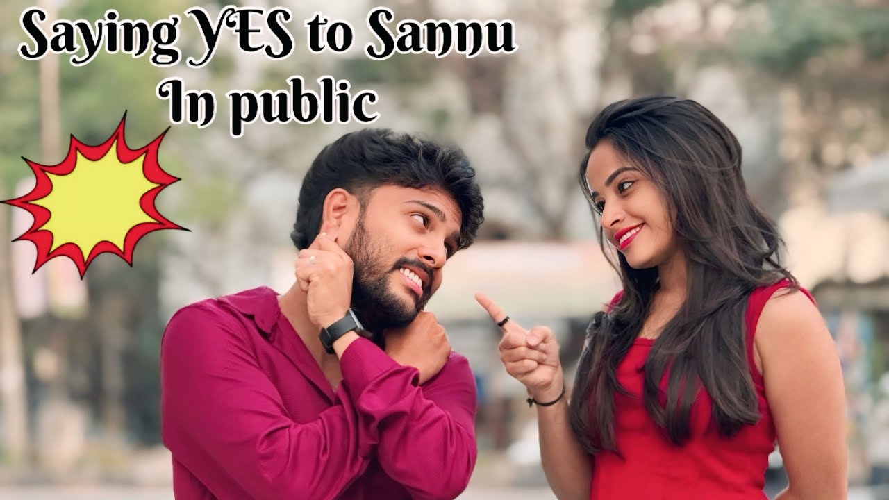 Saying yes to Sannu in public place😂🤣 @sannumunnu #vlog #sayingyes #funny #public #reaction #love