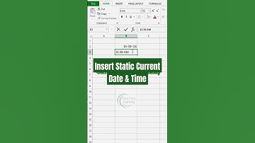 Insert Static Current Date & Time in Seconds!  #excel #dateandtime #insert