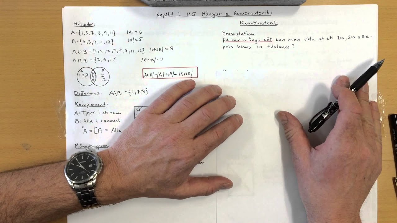 Kapitel 1 M5 Mängder och kombinatorik