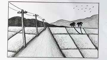 Cách VẼ TRANH PHONG CẢNH bằng bút chì | how to draw easy landscape with pencil