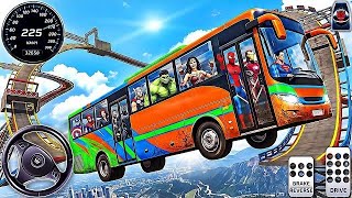 Superheroes Driving Buses on Mega Ramps!🦸‍♂️🚌 (Mega Ramps Buses Race 3D) screenshot 1