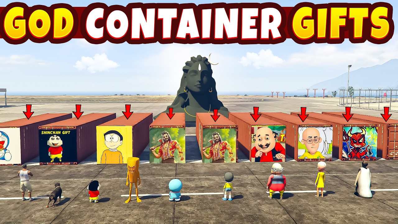 God Shiva Containers Opening Shinchan Doraemon Franklin & Tung Tung Sahur in GTA 5 in Telugu