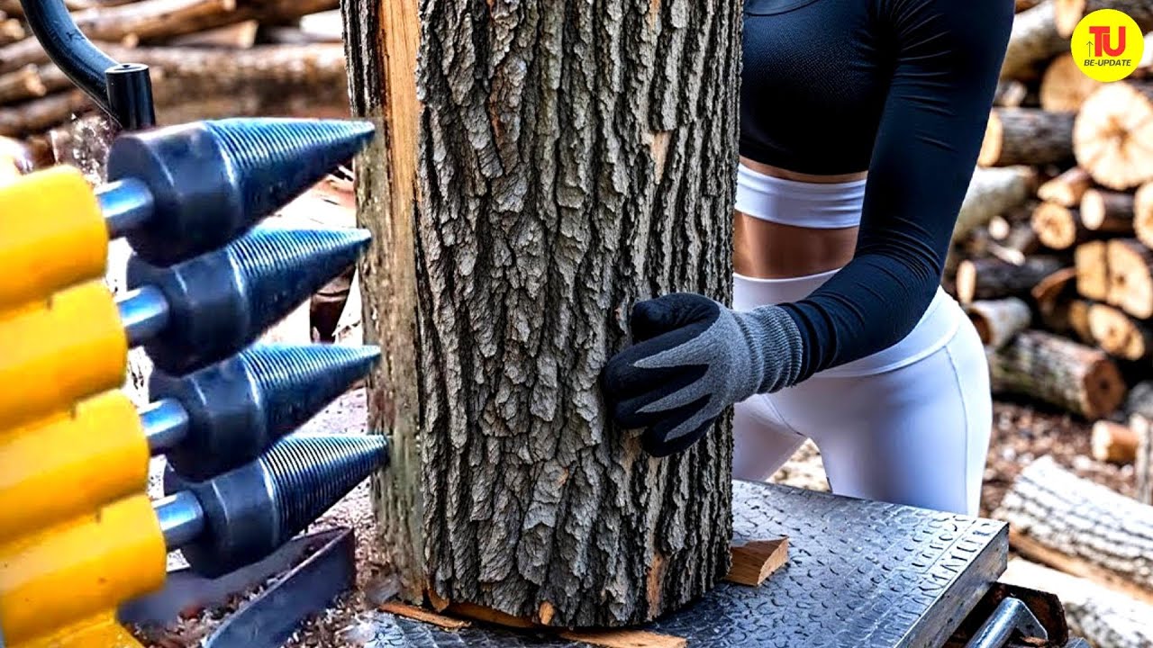 Fastest Firewood Processing Machine & Modern Wood Cutter Splitter in ...