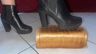 Asmr Crushing Bread With My Black Dirty Boots