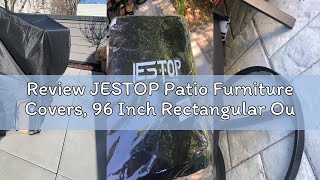Review JESTOP Patio Furniture Covers, 96 Inch Rectangular Outdoor Table Cover Waterproof, Heavy Duty