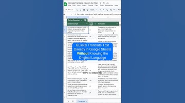 Vertaal snel tekst rechtstreeks in Google Sheets zonder dat u de oorspronkelijke taal hoeft te ke...