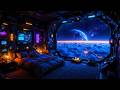 Lofi Ambient – Spaceship Bedroom Under Galactic Moonlight | Calm Space for Late-Night Study | 4K