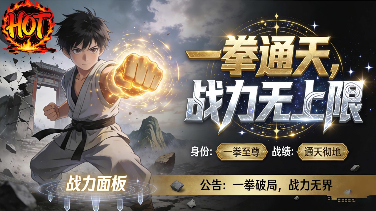 ✨【强推】《一拳通天，战力无上限》第1~60集在能力觉醒仪式上，因珍贵信物被毁，化斌开启了独特的成长系统，获得持续强化体质的能力#穿越 #末世 #异能 ##动态漫画# 漫野推文