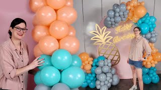 DIY Quick Summer Balloon Arch Backdrop with Pineapple