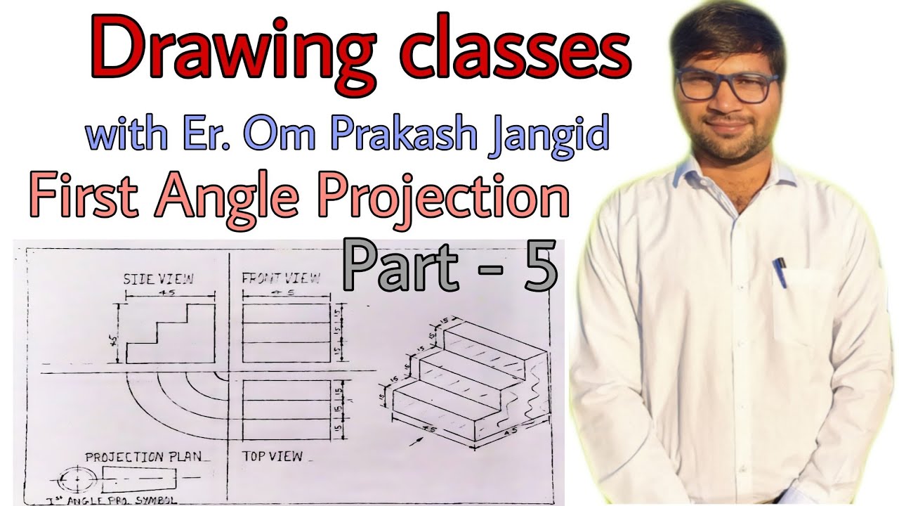 First angle projection in Hindi/ITI 1st year Engineering drawing paper ...