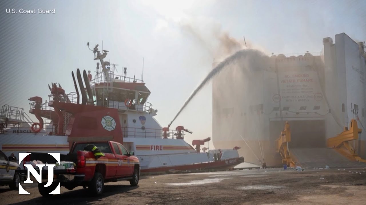 Deadly cargo ship fire in Port Newark is now contained - YouTube
